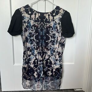 Rebecca Taylor Zippered Flower Blouse